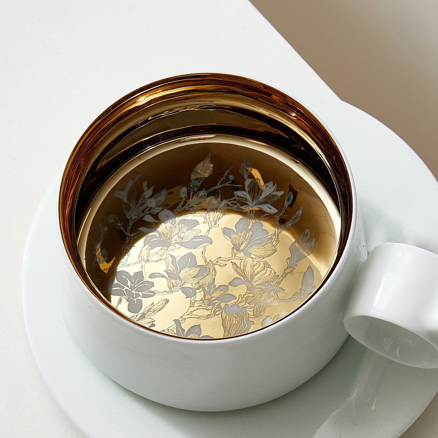 White Magnolia - Engraved Coffee Cup