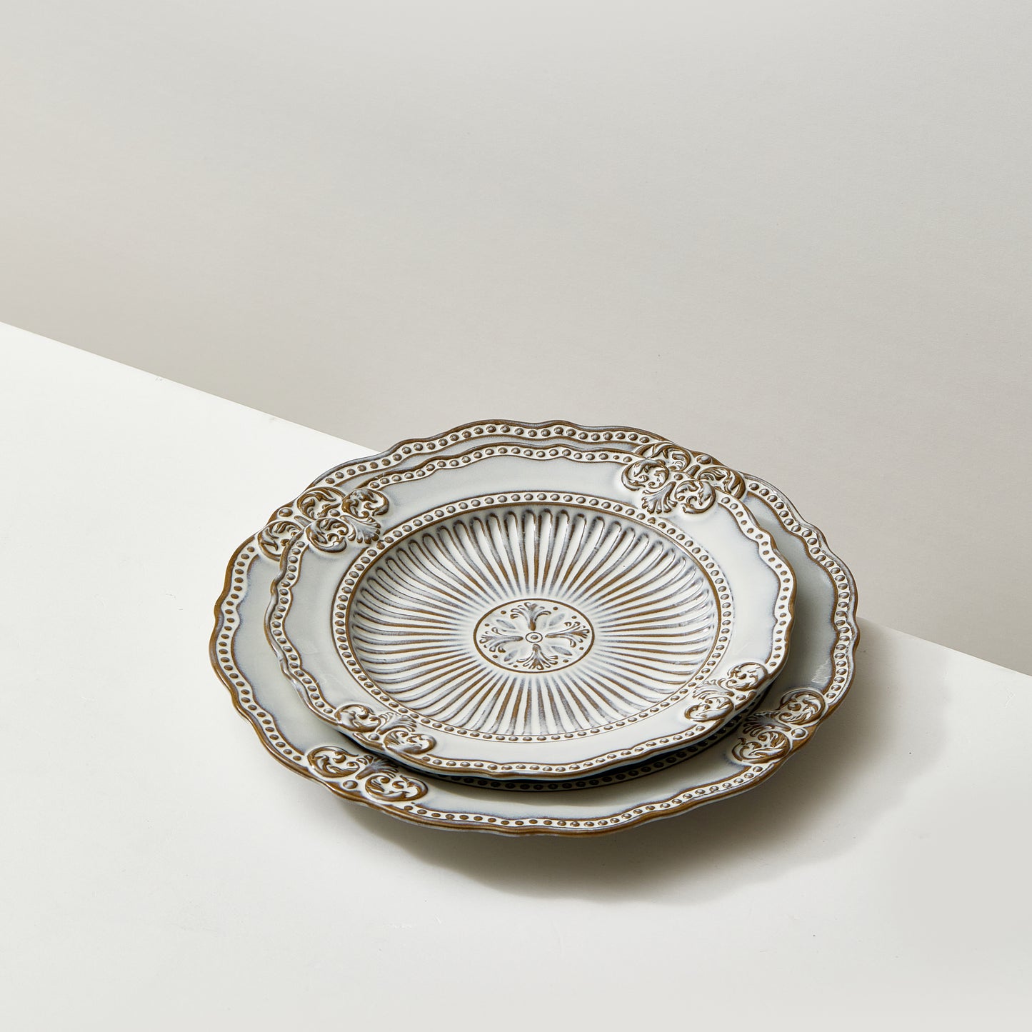 Baroque Embossed Iris Dinner Platter