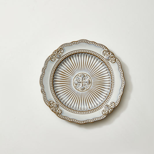 Baroque Embossed Iris Dinner Platter